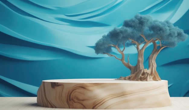 Un modèle d'arbre avec un fond bleu