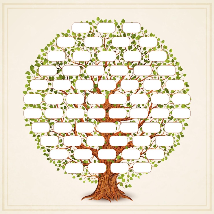 Photo modèle d'arbre généalogique de style vintage pour un design rétro généalogie et pedigree illustration vectorielle