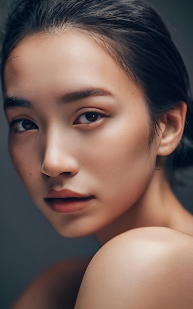 modèle asiatique à la peau saine