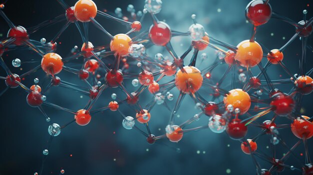 Modèle d'atome moléculaire science de la structure abstraite