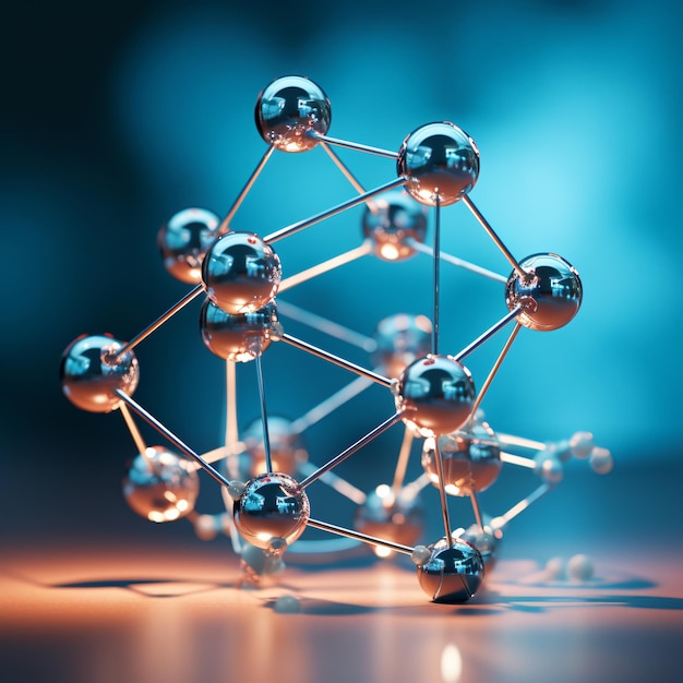Photo modèle d'atome moléculaire science de la structure abstraite