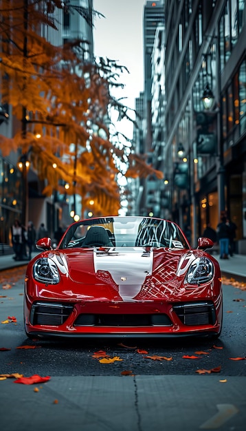 Photo modèle d'automobile sur une rue avec une bande blanche