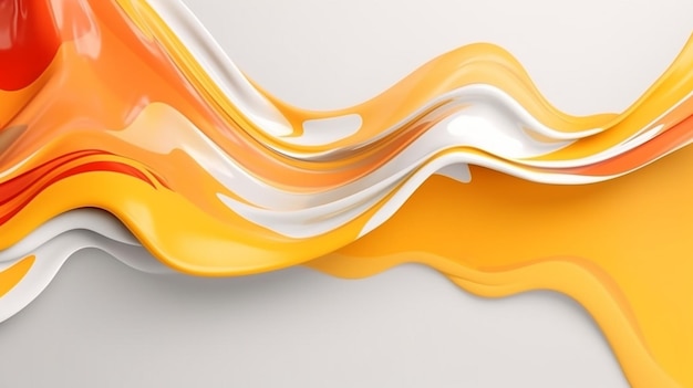 Modèle de bannière avec coup de pinceau abstrait orange 3D IA générative