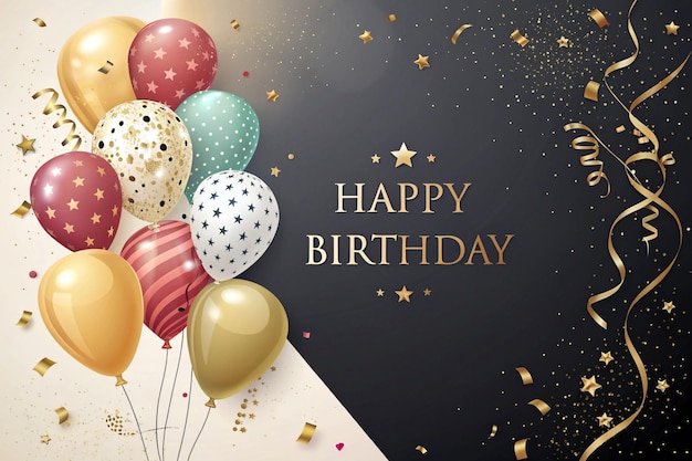 modèle de bannière de design d'arrière-plan d'anniversaire heureux