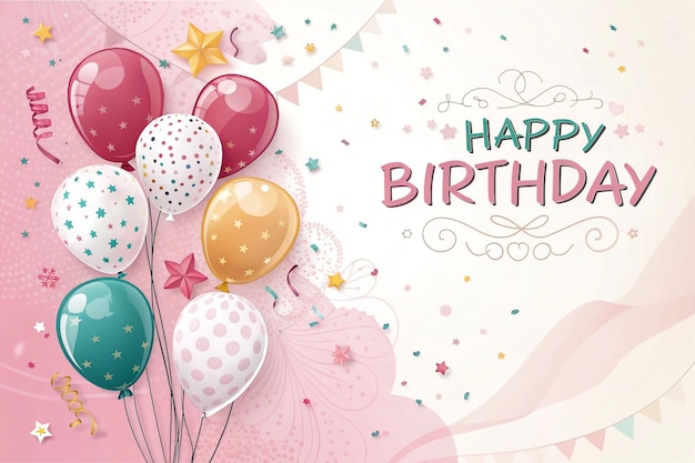 modèle de bannière de design d'arrière-plan d'anniversaire heureux