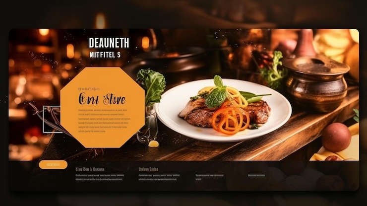 Photo modèle de bannière web avec concept de restaurant