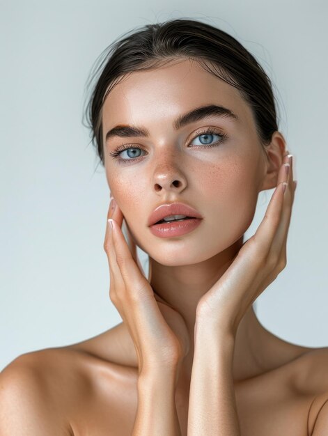 Photo modèle de beauté féminine sur un fond transparent