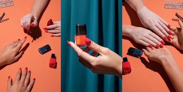 Modèle avec de beaux ongles rouges