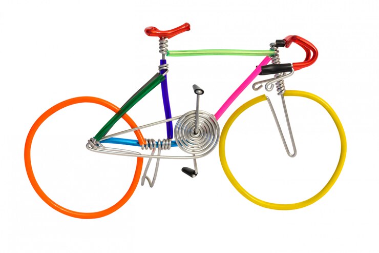 Photo modèle de bicyclette fil isolé