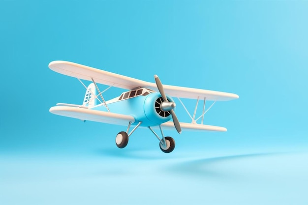 Photo un modèle bleu et blanc d'un petit avion avec les lettres n dessus