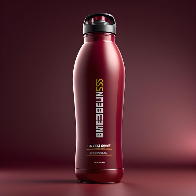 Photo modèle de bouteille d'eau sportive en plastique rouge réaliste et détaillé en 3d