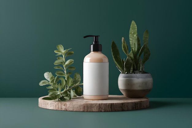 Modèle de bouteille de savon cosmétique parfait pour le design minimaliste blanc