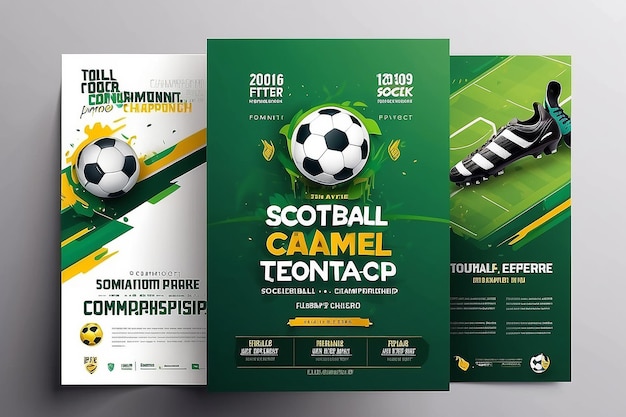 Photo modèle de brochure de jeu de championnat de tournoi de football créatif