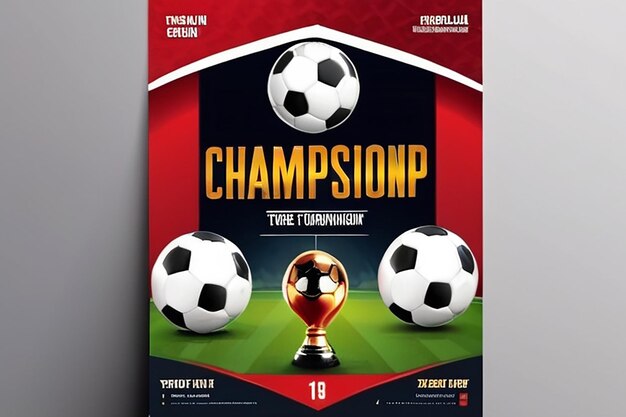 Photo modèle de brochure de jeu de championnat de tournoi de football créatif