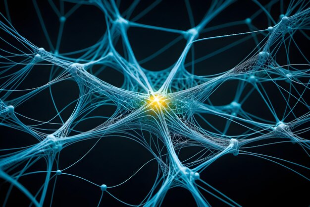 Photo le modèle de câble de réseau neuronal de connectivité numérique dévoilé dans microstock brilliance