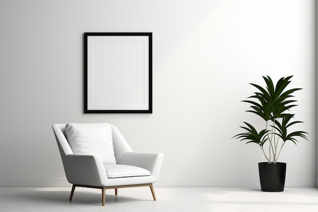 Modèle de cadre d'affiche minimaliste à l'intérieur créé avec l'intelligence artificielle générative