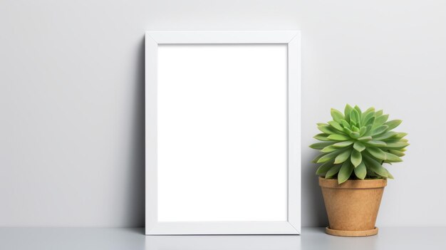 Photo modèle de cadre blanc minimaliste avec un design photoréaliste