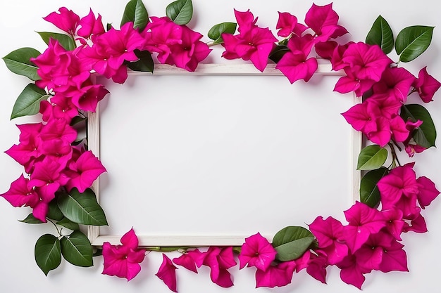 Photo modèle de cadre de bordure de bougainvillea en fleur