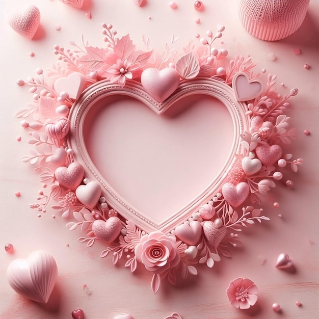 Photo modèle de cadre de cœur de valentine