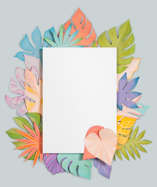 Modèle de cadre de feuille d'artisanat en papier Png