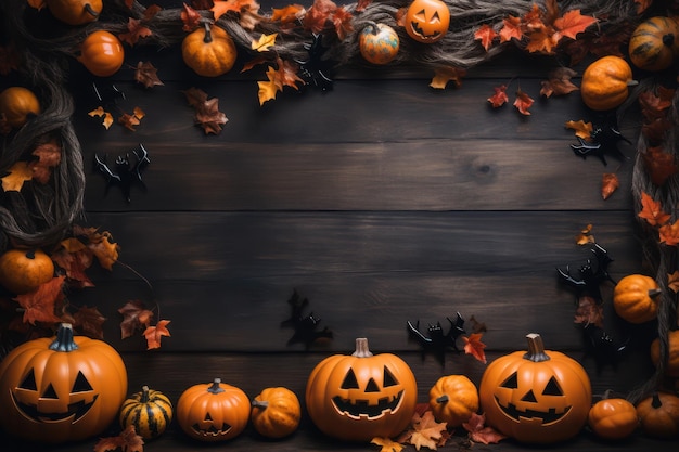 modèle de cadre d'Halloween avec espace de copie pour textmockup Generative AI