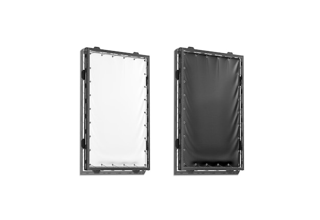 Photo modèle de cadre de poignée de bannière étirable en blanc et noir
