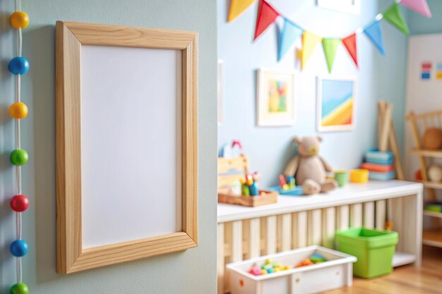 Modèle de cadre vide de la chambre des enfants