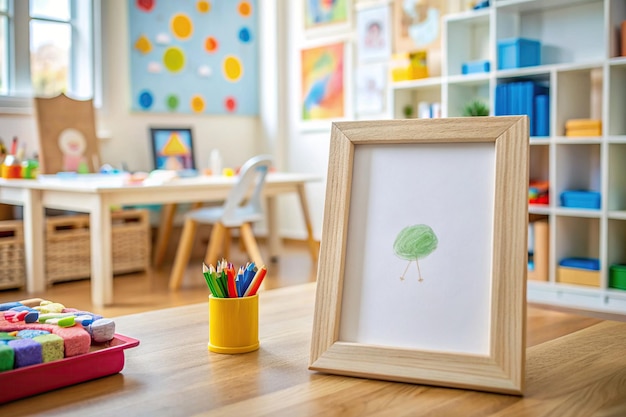 Modèle de cadre vide de la chambre des enfants