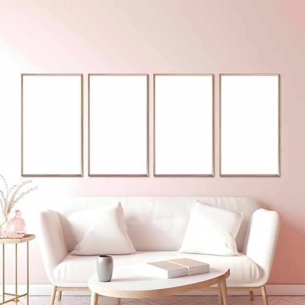 Modèle de cadre vide pour la décoration sur un mur blanc blanc