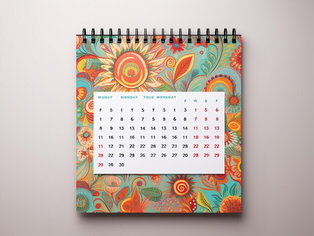 Photo modèle de calendrier mural élégant pour la maison et le bureau généré par l'ia