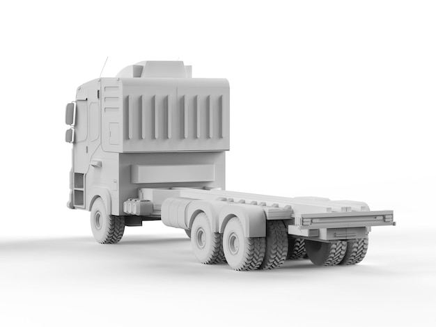 Modèle de camion ou de camion remorque logistique blanc maquette