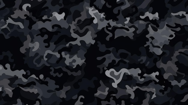 Modèle de camouflage de chasse ou de paintball militaire à texture rugueuse sans couture dans la palette noire et grise foncée Génération AI