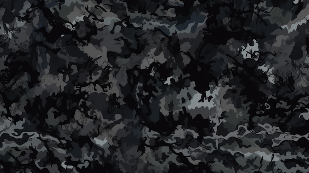 Modèle de camouflage de chasse ou de paintball militaire à texture rugueuse sans soudure en noir et gris foncé