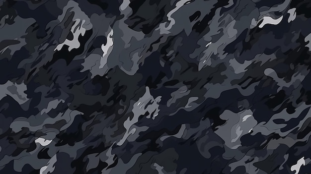 Modèle de camouflage de chasse ou de paintball militaire à texture rugueuse sans soudure en noir et gris foncé