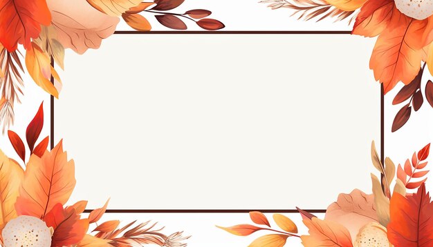 modèle de carte de cadre de Thanksgiving mignon couleurs vectorielles plates minimalistes