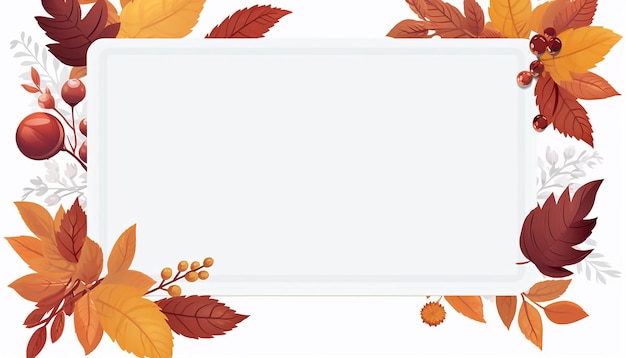 modèle de carte de cadre de Thanksgiving mignon couleurs vectorielles plates minimalistes