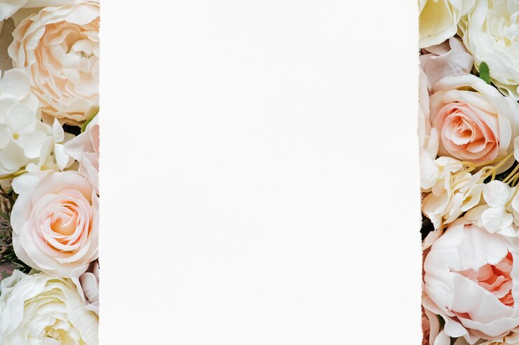 Photo modèle de carte sur des fleurs pastel