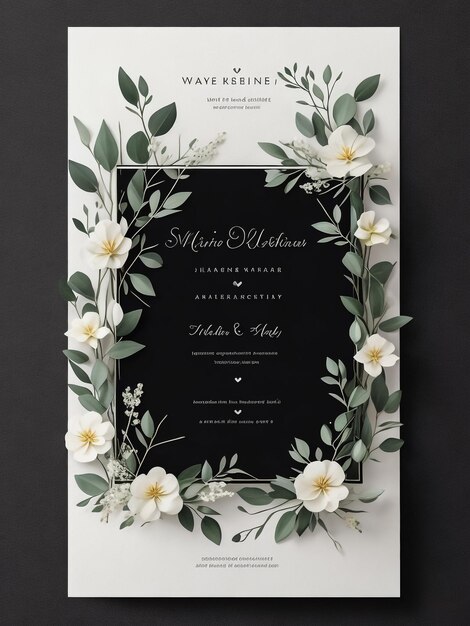 Un modèle de carte d'invitation avec de belles roses