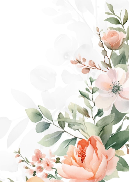 modèle de carte d'invitation de mariage coloré avec décoration florale dorée