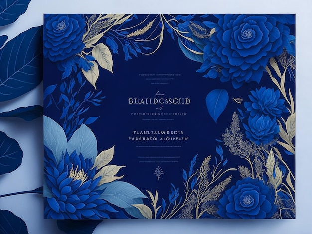 modèle de carte d'invitation de mariage floral beau et élégant
