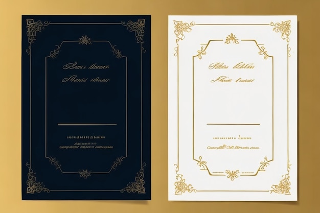 modèle de carte d'invitation vectorielle dorée de luxe