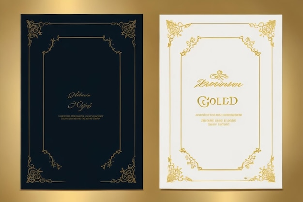 Photo modèle de carte d'invitation vectorielle dorée de luxe
