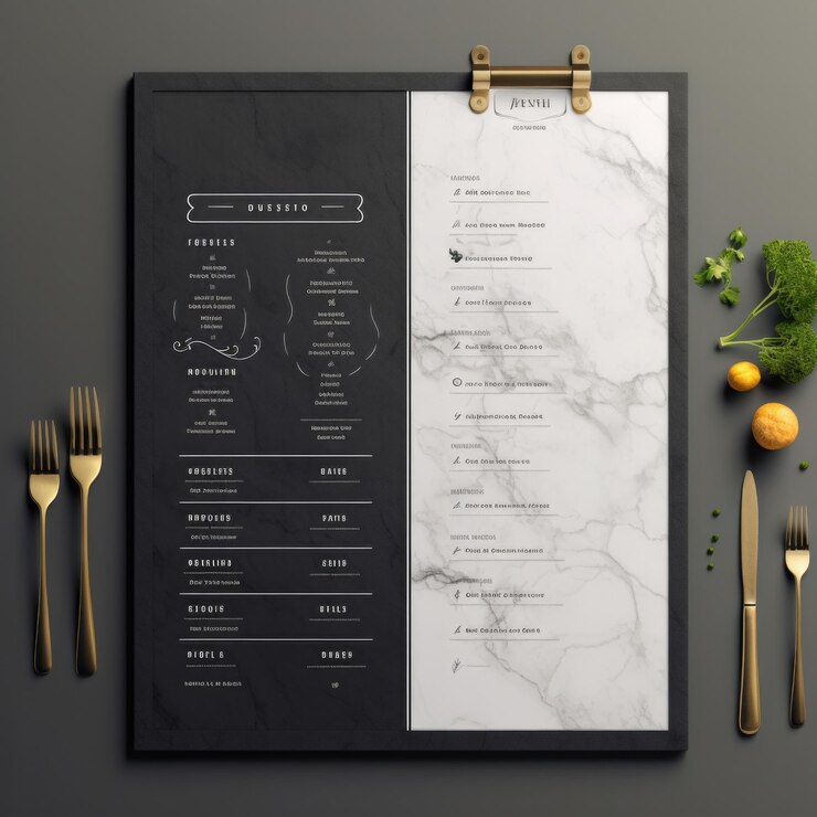 Photo modèle de carte de menu du restaurant