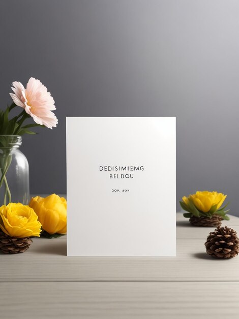 Photo modèle de carte de numéro de table de mariage avec un arrangement floral