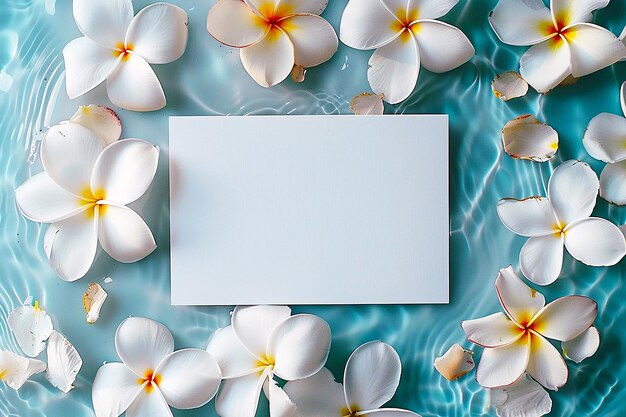 Modèle de carte pour spa avec des fleurs hawaïennes