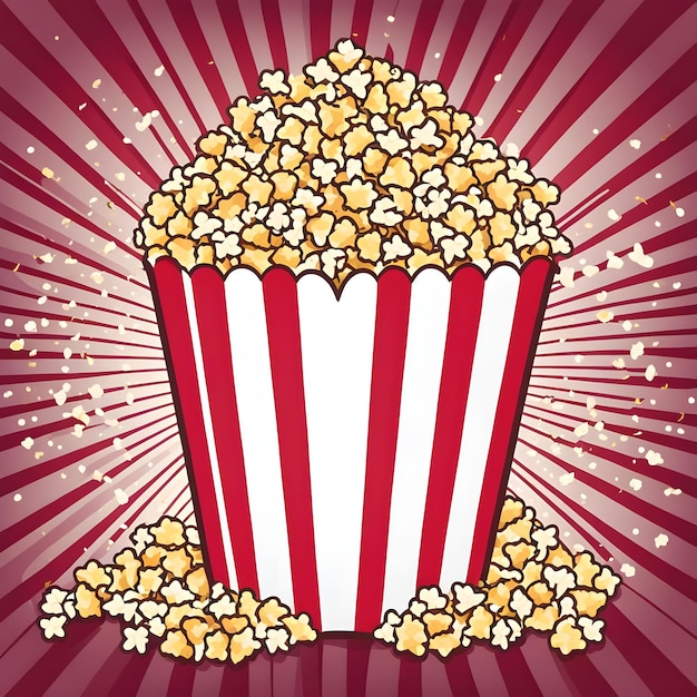 Photo modèle de carte vectorielle avec du pop-corn