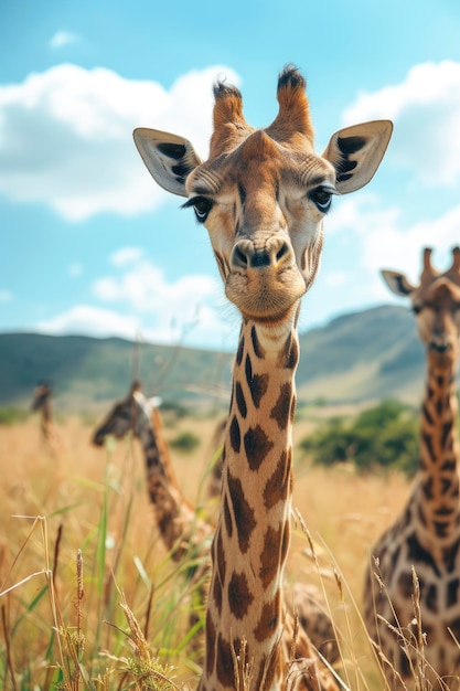 Photo modèle de carte de vœux de vacances safari espace vide pour le texte