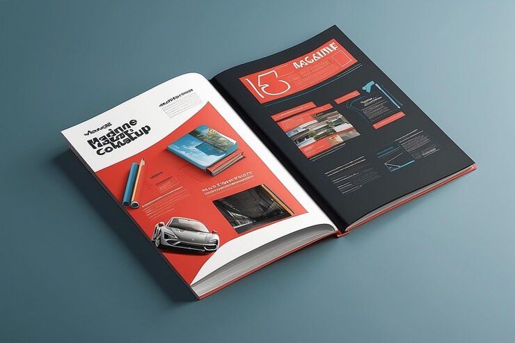Photo modèle de catalogue de couverture de magazine a5