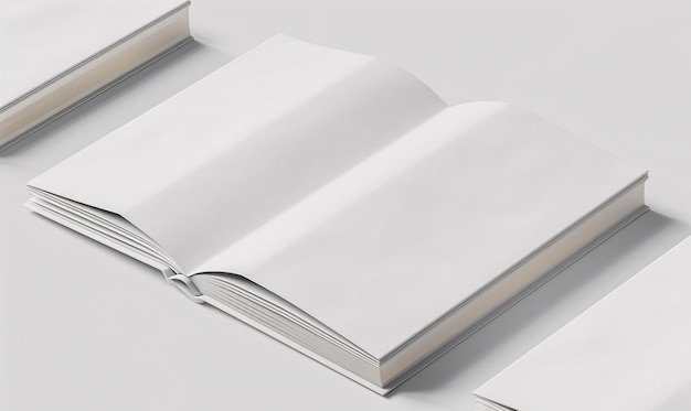 Modèle de catalogue de magazine Modèle de livre réaliste isolé sur fond blanc Illustration 3D