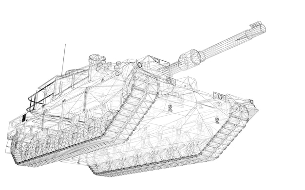 Modèle de char militaire, structure de carrosserie, modèle de fil